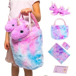 Mommy & Baby Unicorn Pet Plush Set - Purple